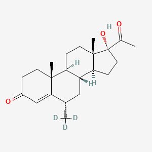 molecular formula C22H29O3D3 B602718 Pregn-4-ene-3,20-dione, 17-hydroxy-6-(methyl-d3)-, (6alpha)- CAS No. 162462-69-3