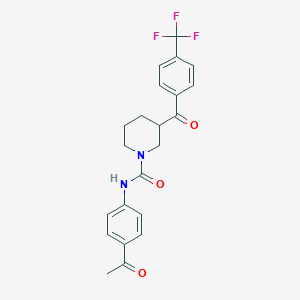 molecular formula C22H21F3N2O3 B6027193 N-(4-acetylphenyl)-3-[4-(trifluoromethyl)benzoyl]piperidine-1-carboxamide 