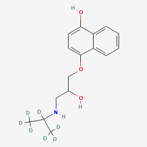 molecular formula C16H15D7ClNO3 B602720 rac-4-Hydroxy Propranolol-d7 Hydrochloride CAS No. 1219908-86-7