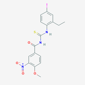 molecular formula C17H16IN3O4S B6027213 N-[(2-ethyl-4-iodophenyl)carbamothioyl]-4-methoxy-3-nitrobenzamide 