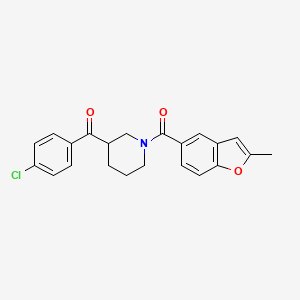 molecular formula C22H20ClNO3 B6027216 (4-chlorophenyl){1-[(2-methyl-1-benzofuran-5-yl)carbonyl]-3-piperidinyl}methanone 