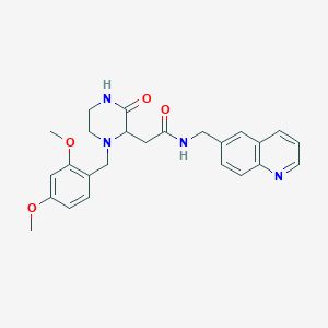 molecular formula C25H28N4O4 B6027241 2-[1-(2,4-dimethoxybenzyl)-3-oxo-2-piperazinyl]-N-(6-quinolinylmethyl)acetamide 