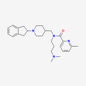 molecular formula C27H38N4O B6027252 N-{[1-(2,3-dihydro-1H-inden-2-yl)-4-piperidinyl]methyl}-N-[3-(dimethylamino)propyl]-6-methyl-2-pyridinecarboxamide 