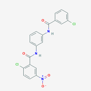 molecular formula C20H13Cl2N3O4 B6027265 2-chloro-N-{3-[(3-chlorobenzoyl)amino]phenyl}-5-nitrobenzamide 