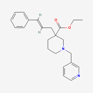 molecular formula C23H28N2O2 B6027275 ethyl 3-[(2E)-3-phenyl-2-propen-1-yl]-1-(3-pyridinylmethyl)-3-piperidinecarboxylate 