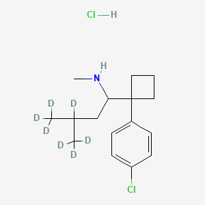 molecular formula C16H17ClND7·HCl B602729 1-[1-(4-chlorophenyl)cyclobutyl]-3,4,4,4-tetradeuterio-N-methyl-3-(trideuteriomethyl)butan-1-amine;hydrochloride CAS No. 1188265-54-4