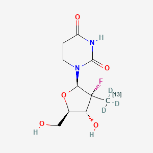 molecular formula C9[13C]H10D3FN2O5 B602730 1-[(2R,3R,4R,5R)-3-氟-4-羟基-5-(羟甲基)-3-(十三氘代(113C)甲基)氧杂环-2-基]-1,3-二嗪烷-2,4-二酮 CAS No. 1256490-42-2