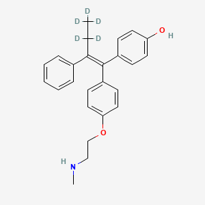 molecular formula C25H22NO2D5 B602733 4-[(Z)-3,3,4,4,4-五氘代-1-[4-[2-(甲基氨基)乙氧基]苯基]-2-苯基丁-1-烯基]苯酚 CAS No. 1584173-54-5