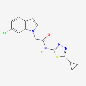 2-(6-chloro-1H-indol-1-yl)-N-(5-cyclopropyl-1,3,4-thiadiazol-2-yl)acetamide