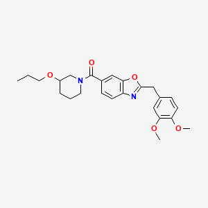 2-(3,4-dimethoxybenzyl)-6-[(3-propoxy-1-piperidinyl)carbonyl]-1,3-benzoxazole