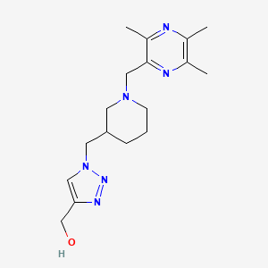 molecular formula C17H26N6O B6027344 [1-({1-[(3,5,6-trimethyl-2-pyrazinyl)methyl]-3-piperidinyl}methyl)-1H-1,2,3-triazol-4-yl]methanol 