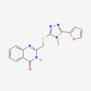 molecular formula C16H13N5O2S B6027356 2-({[5-(furan-2-yl)-4-methyl-4H-1,2,4-triazol-3-yl]sulfanyl}methyl)quinazolin-4(3H)-one 