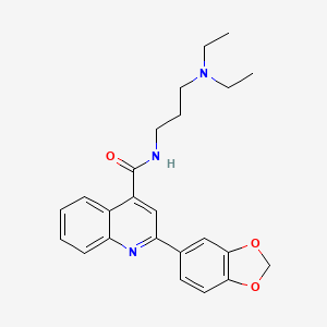 2-(1,3-benzodioxol-5-yl)-N-[3-(diethylamino)propyl]-4-quinolinecarboxamide