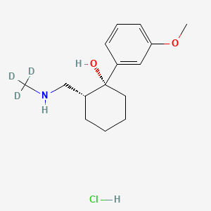 molecular formula C15H21D3ClNO2 B602740 外消旋 N-去甲基曲马多-d3 盐酸盐 CAS No. 1261398-09-7