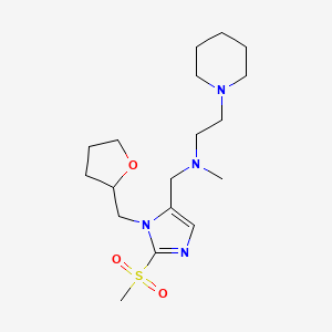 molecular formula C18H32N4O3S B6027411 N-methyl-N-{[2-(methylsulfonyl)-1-(tetrahydro-2-furanylmethyl)-1H-imidazol-5-yl]methyl}-2-(1-piperidinyl)ethanamine 