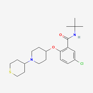 N-tert-butyl-5-chloro-2-[1-(thian-4-yl)piperidin-4-yl]oxybenzamide