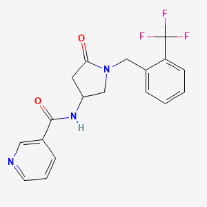 N-{5-oxo-1-[2-(trifluoromethyl)benzyl]-3-pyrrolidinyl}nicotinamide