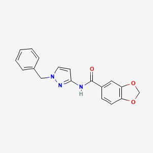 molecular formula C18H15N3O3 B6027430 N-(1-benzyl-1H-pyrazol-3-yl)-1,3-benzodioxole-5-carboxamide 