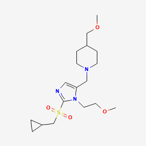 molecular formula C18H31N3O4S B6027442 1-{[2-[(cyclopropylmethyl)sulfonyl]-1-(2-methoxyethyl)-1H-imidazol-5-yl]methyl}-4-(methoxymethyl)piperidine 