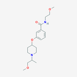 molecular formula C19H30N2O4 B6027448 N-(2-methoxyethyl)-3-{[1-(2-methoxy-1-methylethyl)-4-piperidinyl]oxy}benzamide 