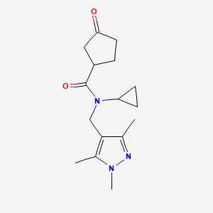 molecular formula C16H23N3O2 B6027478 N-cyclopropyl-3-oxo-N-[(1,3,5-trimethyl-1H-pyrazol-4-yl)methyl]cyclopentanecarboxamide 