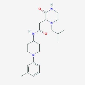 molecular formula C22H34N4O2 B6027499 2-(1-isobutyl-3-oxo-2-piperazinyl)-N-[1-(3-methylphenyl)-4-piperidinyl]acetamide 