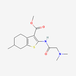 molecular formula C15H22N2O3S B6027508 methyl 2-[(N,N-dimethylglycyl)amino]-6-methyl-4,5,6,7-tetrahydro-1-benzothiophene-3-carboxylate 