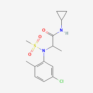 molecular formula C14H19ClN2O3S B6027520 N~2~-(5-chloro-2-methylphenyl)-N~1~-cyclopropyl-N~2~-(methylsulfonyl)alaninamide 