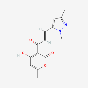 molecular formula C14H14N2O4 B6027523 3-[3-(1,3-dimethyl-1H-pyrazol-5-yl)acryloyl]-4-hydroxy-6-methyl-2H-pyran-2-one 