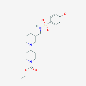 molecular formula C21H33N3O5S B6027533 ethyl 3-({[(4-methoxyphenyl)sulfonyl]amino}methyl)-1,4'-bipiperidine-1'-carboxylate 