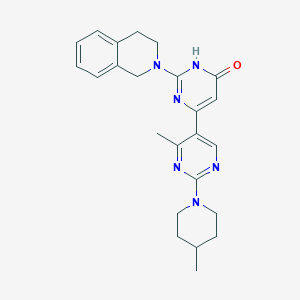 molecular formula C24H28N6O B6027535 2-(3,4-dihydro-2(1H)-isoquinolinyl)-4'-methyl-2'-(4-methyl-1-piperidinyl)-4,5'-bipyrimidin-6(1H)-one 