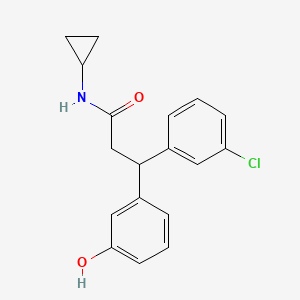 molecular formula C18H18ClNO2 B6027555 3-(3-chlorophenyl)-N-cyclopropyl-3-(3-hydroxyphenyl)propanamide 