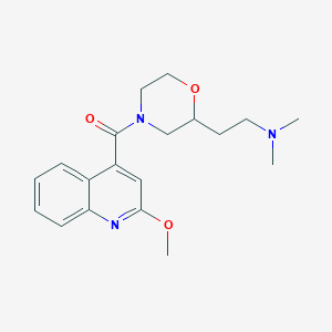 molecular formula C19H25N3O3 B6027570 (2-{4-[(2-methoxy-4-quinolinyl)carbonyl]-2-morpholinyl}ethyl)dimethylamine 