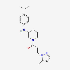 molecular formula C21H30N4O B6027636 N-(4-isopropylphenyl)-1-[3-(5-methyl-1H-pyrazol-1-yl)propanoyl]-3-piperidinamine 