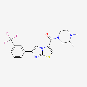 molecular formula C19H19F3N4OS B6027652 3-[(3,4-dimethyl-1-piperazinyl)carbonyl]-6-[3-(trifluoromethyl)phenyl]imidazo[2,1-b][1,3]thiazole 