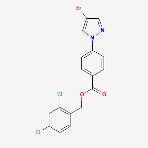 molecular formula C17H11BrCl2N2O2 B6027656 2,4-dichlorobenzyl 4-(4-bromo-1H-pyrazol-1-yl)benzoate 