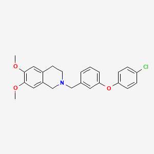 molecular formula C24H24ClNO3 B6027666 2-[[3-(4-chlorophenoxy)phenyl]methyl]-6,7-dimethoxy-3,4-dihydro-1H-isoquinoline 