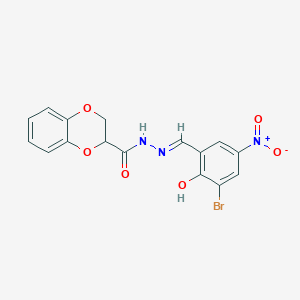 N'-(3-bromo-2-hydroxy-5-nitrobenzylidene)-2,3-dihydro-1,4-benzodioxine-2-carbohydrazide