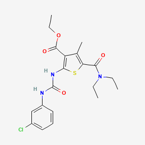 molecular formula C20H24ClN3O4S B6027699 ETHYL 2-{[(3-CHLOROANILINO)CARBONYL]AMINO}-5-[(DIETHYLAMINO)CARBONYL]-4-METHYL-3-THIOPHENECARBOXYLATE 