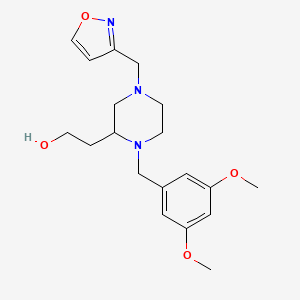 molecular formula C19H27N3O4 B6027705 2-[1-(3,5-dimethoxybenzyl)-4-(3-isoxazolylmethyl)-2-piperazinyl]ethanol 