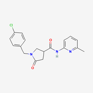 molecular formula C18H18ClN3O2 B6027728 1-(4-chlorobenzyl)-N-(6-methylpyridin-2-yl)-5-oxopyrrolidine-3-carboxamide 