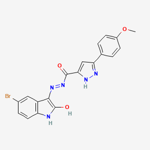 N'-(5-bromo-2-oxo-1,2-dihydro-3H-indol-3-ylidene)-3-(4-methoxyphenyl)-1H-pyrazole-5-carbohydrazide