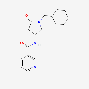 molecular formula C18H25N3O2 B6027740 N-[1-(cyclohexylmethyl)-5-oxo-3-pyrrolidinyl]-6-methylnicotinamide 