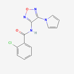 molecular formula C13H9ClN4O2 B6027772 2-chloro-N-[4-(1H-pyrrol-1-yl)-1,2,5-oxadiazol-3-yl]benzamide 