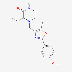 3-ethyl-4-{[2-(4-methoxyphenyl)-5-methyl-1,3-oxazol-4-yl]methyl}-2-piperazinone