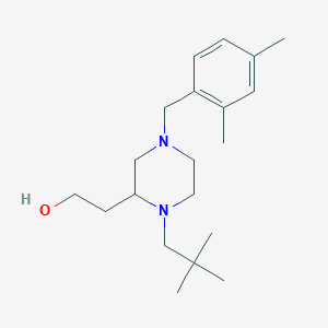 molecular formula C20H34N2O B6027777 2-[4-(2,4-dimethylbenzyl)-1-(2,2-dimethylpropyl)-2-piperazinyl]ethanol 