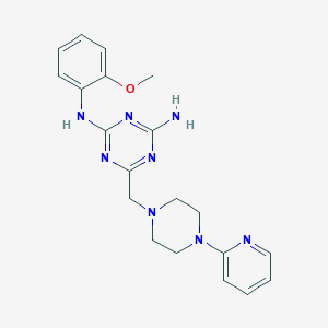 molecular formula C20H24N8O B6027787 N-(2-methoxyphenyl)-6-{[4-(2-pyridinyl)-1-piperazinyl]methyl}-1,3,5-triazine-2,4-diamine 