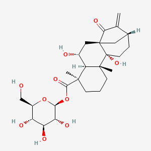 molecular formula C26H38O10 B602780 ent-6,9-Dihydroxy-15-oxokaur-16-en-19-oic acid beta-D-glucopyranosyl ester CAS No. 81263-98-1