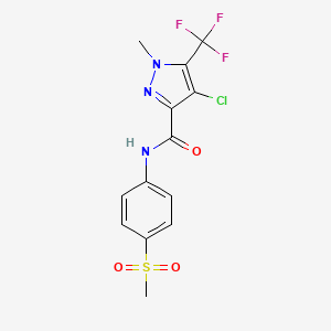 molecular formula C13H11ClF3N3O3S B6027821 4-Chloro-N-(4-methanesulfonylphenyl)-1-methyl-5-(trifluoromethyl)-1H-pyrazole-3-carboxamide 