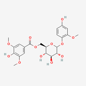 molecular formula C22H26O12 B602784 [(2R,3S,4S,5R)-3,4,5-trihydroxy-6-(4-hydroxy-2-methoxyphenoxy)oxan-2-yl]methyl 4-hydroxy-3,5-dimethoxybenzoate CAS No. 945259-61-0